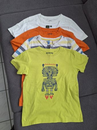 5 Sommer T-Shirts Gr. 128 für Jungen