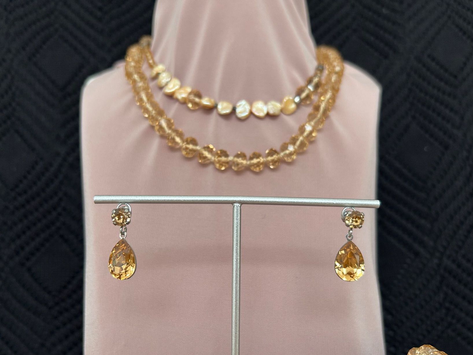 Altri gioielli: Schmuck-Set mit Zirkonia bernsteinfarben Nr. 24 – Nuovo (secondo la descrizione) da Rothenburg venduto da stacostaco