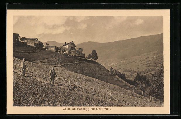 Cartes postales: AK Passugg, Ortsansicht mit Dorf Malix – D'occasion à Berlin par bartko-reher