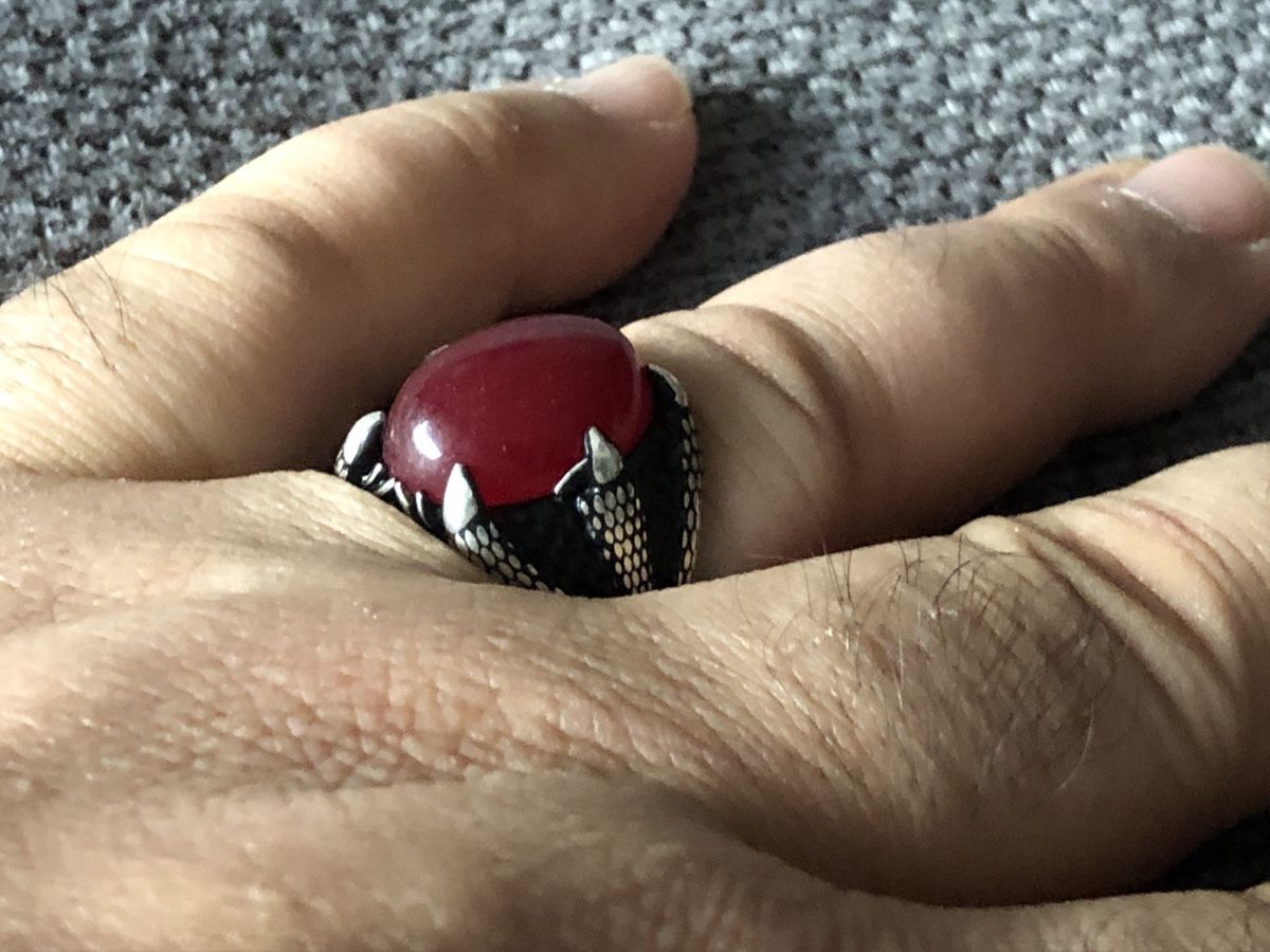 Anelli: Silberring 925 mit rotem Echte Stein & Drachenmotiv – Nuovo (secondo la descrizione) da Läufelfingen venduto da Original100 3