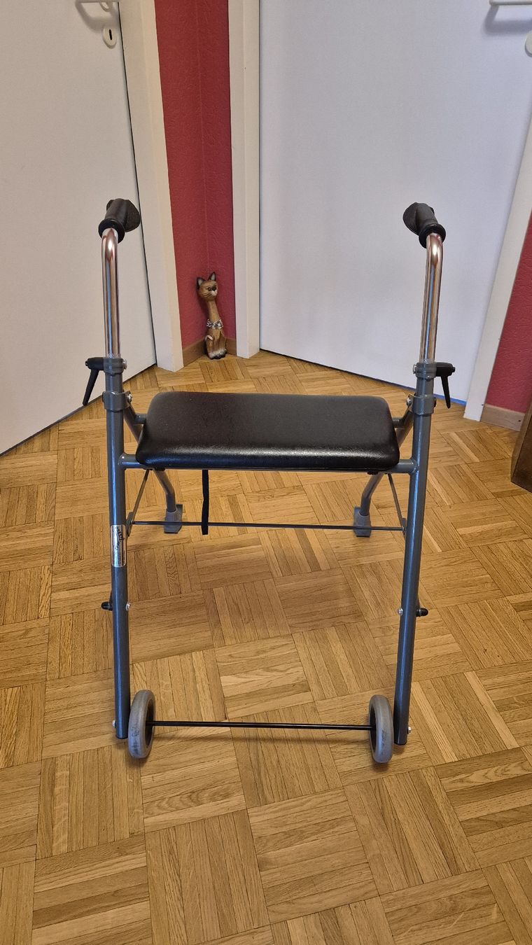 Ausili per la deambulazione: Déambulateur 2 roues pliable, siège, excellent état – Usato da bernex venduto da evagabor 2