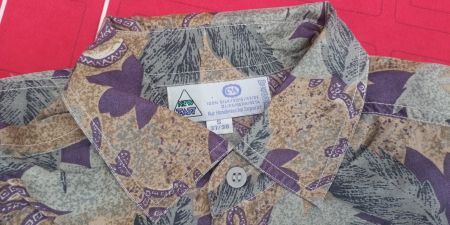 C&A Langarm Herren Hemd mit schönem Muster 100% Seide S M 38