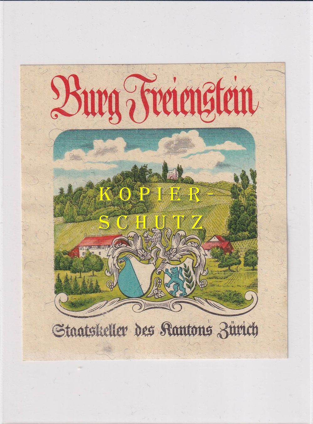 Carta: Etikette - Burg Freienstein /bd – Usato da Hombrechtikon venduto da Rudolf07
