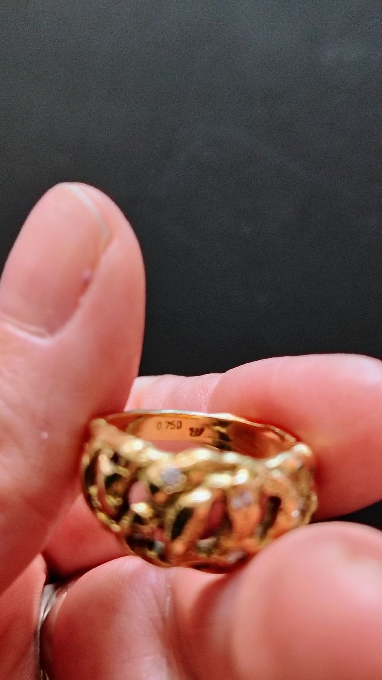 Anelli: Bague or 18 carats et diamants – Usato da Puidoux venduto da Sophia70 5