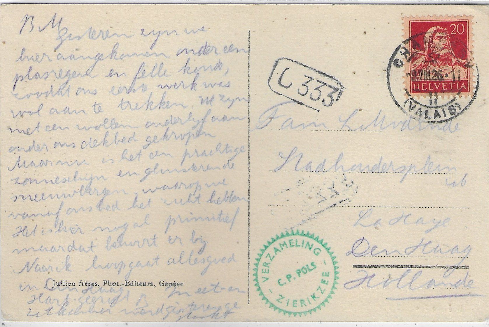 Cartoline postali: Champery - L'Eglise et les Dents Blanches – Usato da Ettingen venduto da Kartenplanet 1