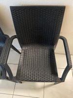 4x Gartenstühle Rattan Optik Schwarz