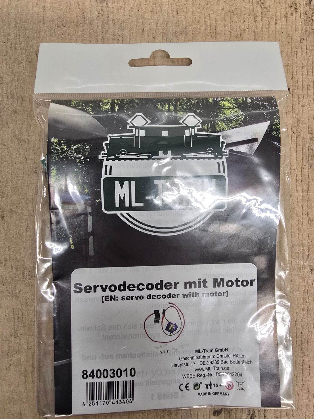 Modellini di ferrovie: ML-Train Servodecoder mit Motor, Neu, OVP, ungebraucht! – Nuovo e nell'imballaggio originale da Breitenbach venduto da gnieserli