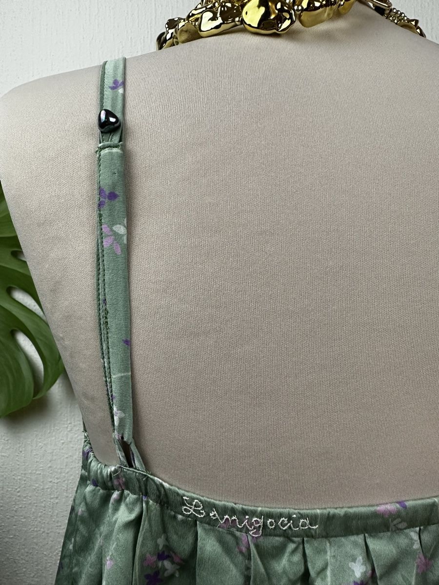 Vestiti: Robe verte à fleurs en soie , taille S  – Nuovo (secondo la descrizione) da Châtelaine venduto da Alexandra.jankowski 5