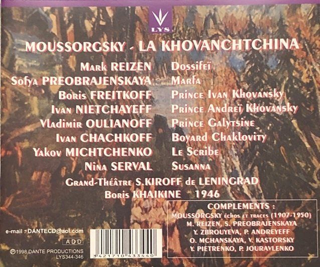 CD: Mussorgsky - La Khovanchtchina – Usato da Grüningen venduto da azulamarillo 1