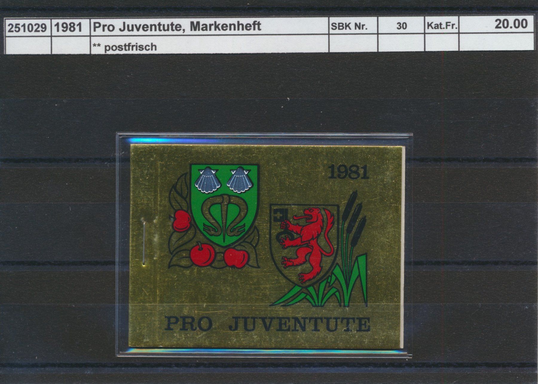 Tutti i francobolli: 1981 Pro Juventute, Markenheftchen, ** postfrisch – Nuovo (secondo la descrizione) da Winterthur venduto da Zupogeru