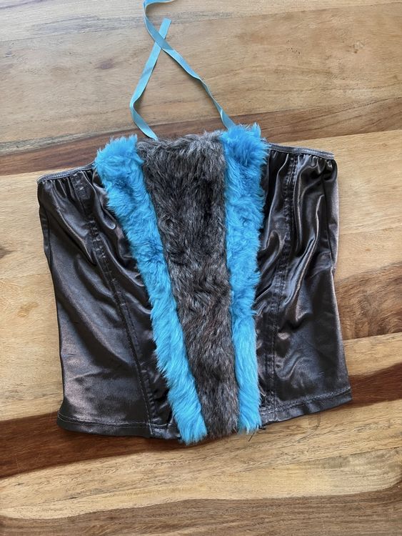 Grinsekatze Kostm Blau Grau