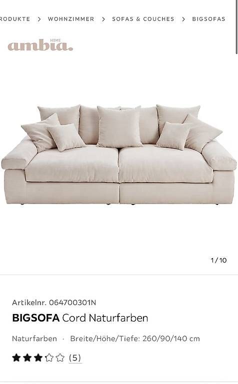 Sofas: Bigsofa Cord  – D'occasion à Winterthur par rrn_qp8x 1