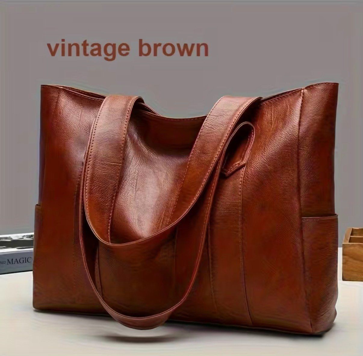 Borse da donna: Sac cabas vintage marron – Nuovo e nell'imballaggio originale da Thônex venduto da BrYu 1