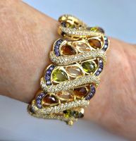 Edelstein Armband in vergoldetem Silber