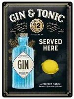 Rusty Blechschild-GIN&TONIC SERVED-SCHWARZ