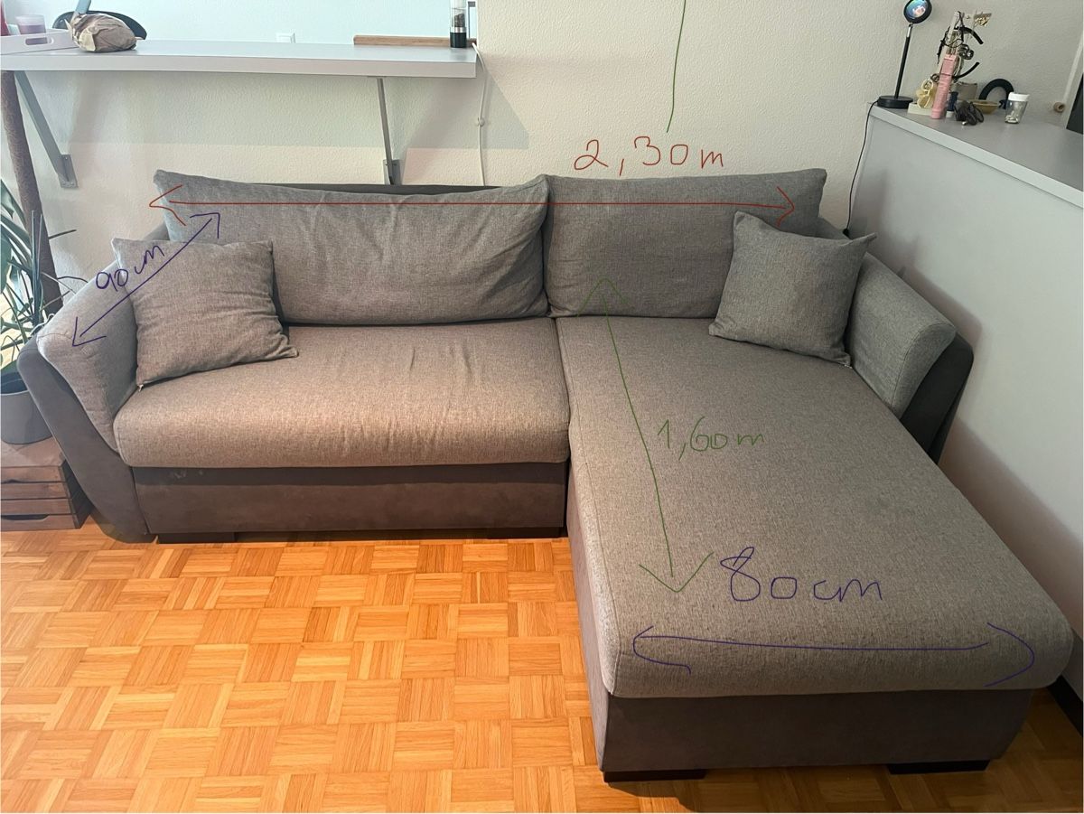 Divani: Graues Ecksofa mit Bettfunktion – Usato da Basel venduto da fab_dn8k 2