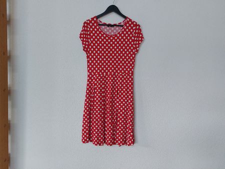 Kleid mit Pünktli - Rot/Weiss