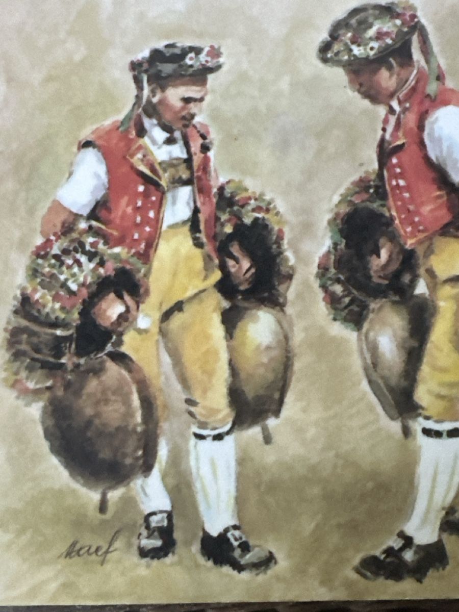 Sottobicchieri: Pfannen oder Schüssel- Untersetzer. Appenzeller Motiv. Naef  – Usato da Zürich venduto da Chaeffeler 5