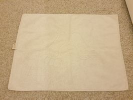 Lot :1tapis de bain et 2 linges de bain, blanc, coton