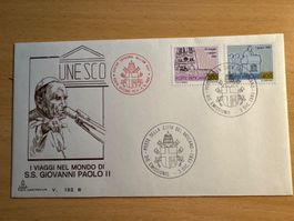 Papst Johannes Paul II Briefmarke Vatikan UNESCO 1981 selten