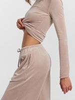 Lässiger Zweiteiler  ,Samt, Beige, Hohe Qualität,Grösse XL