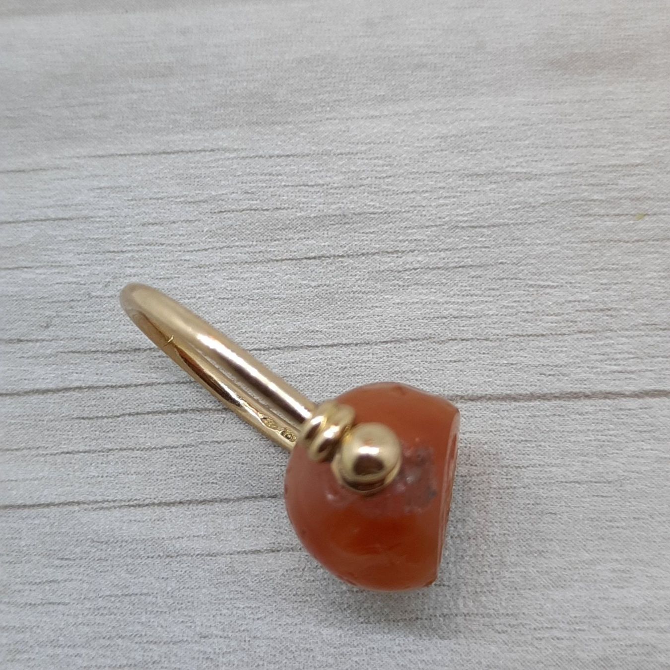 Anelli: Siegelring mir wunderschönem Karneol Edelstein – Usato da Unterägeri venduto da Altgoldschmuck 4