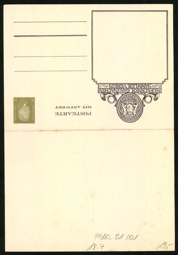 Cancelleria postale: Klapp-AK Ganzsache PP112B1 /01: Münchne – Usato da Berlin venduto da bartko-reher 1