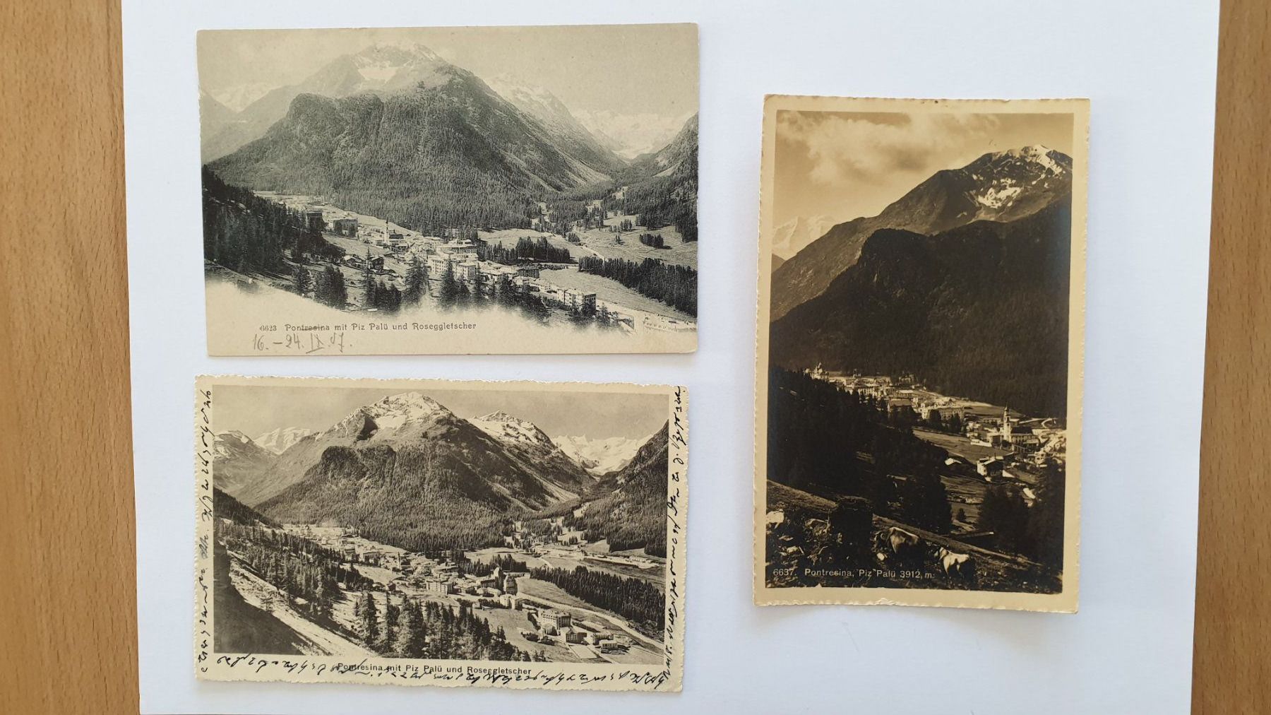 Ansichtskarten: Pontresina. Oberengadin. Graubünden. 3 Ansichtskarten. – Gebraucht aus Goldach von armando_r