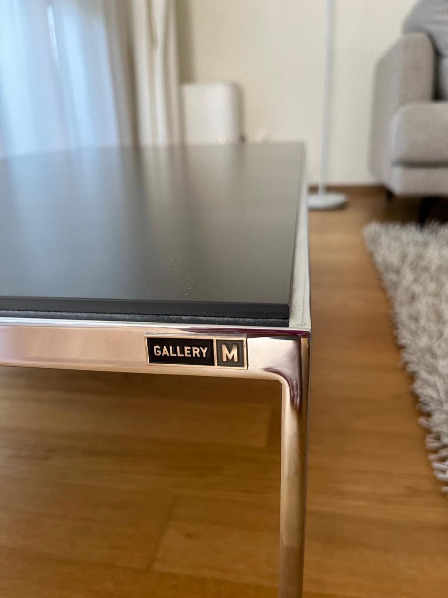 Tables: Salontisch mit Ablage Chrom Glas Schwarz – D'occasion à Fehraltorf par car_5mk7 1