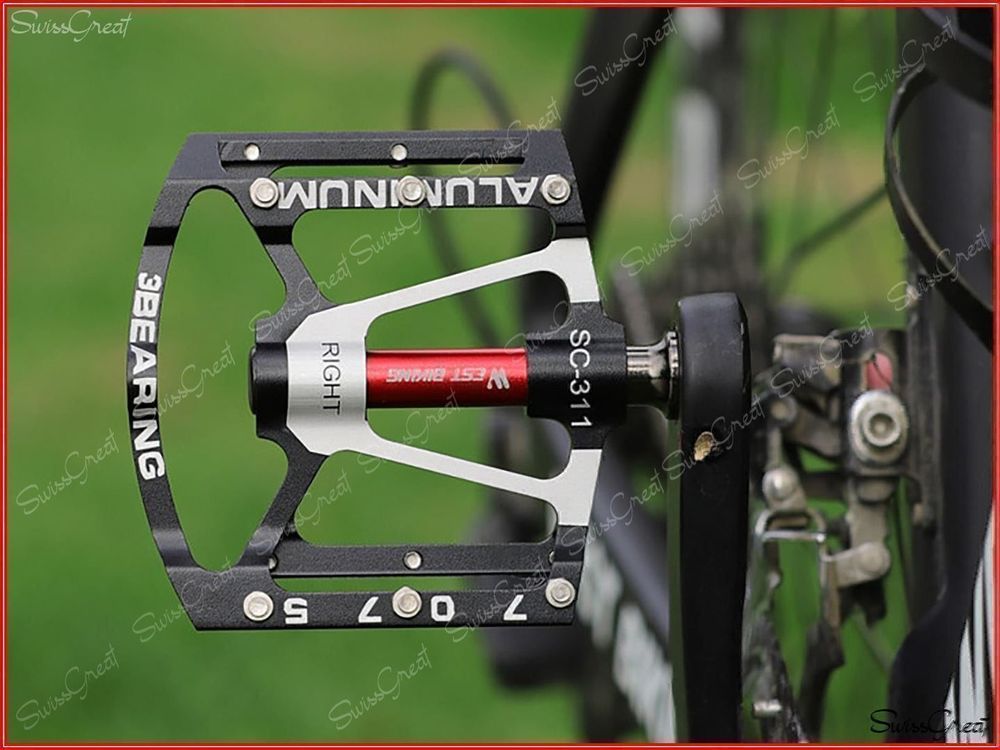 Pédales Vélo VTT Plateforme Large - 3 Roulements Scellés - Aluminium Léger 387g - Ansjs
