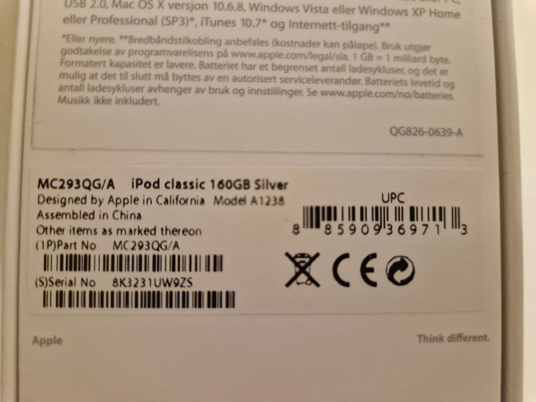 Apple Lettore multimediale portatile: Apple IPod classic 160 GB, silber – Usato da Cham venduto da Dave63 1