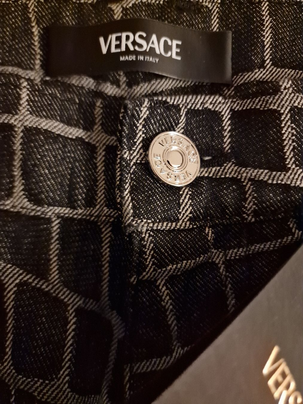 Versace Jeans: Jeans Versace Kroko-Optik Schwarz/Grau Grösse 34 – Nuovo e nell'imballaggio originale da Scherz venduto da lacoste30 3