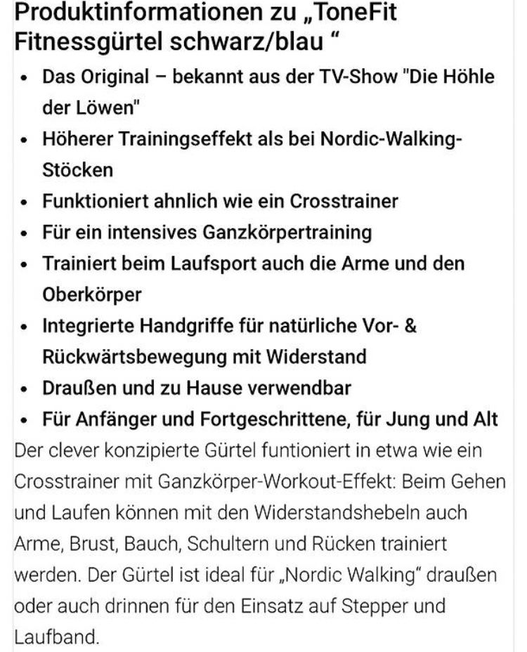 Hometrainer: Tonefit Titnessgürtel – Nuovo e nell'imballaggio originale da Langendorf venduto da Felix2017 2