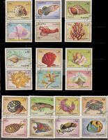 Timbres marine vie et coraux Fujaira lot complet