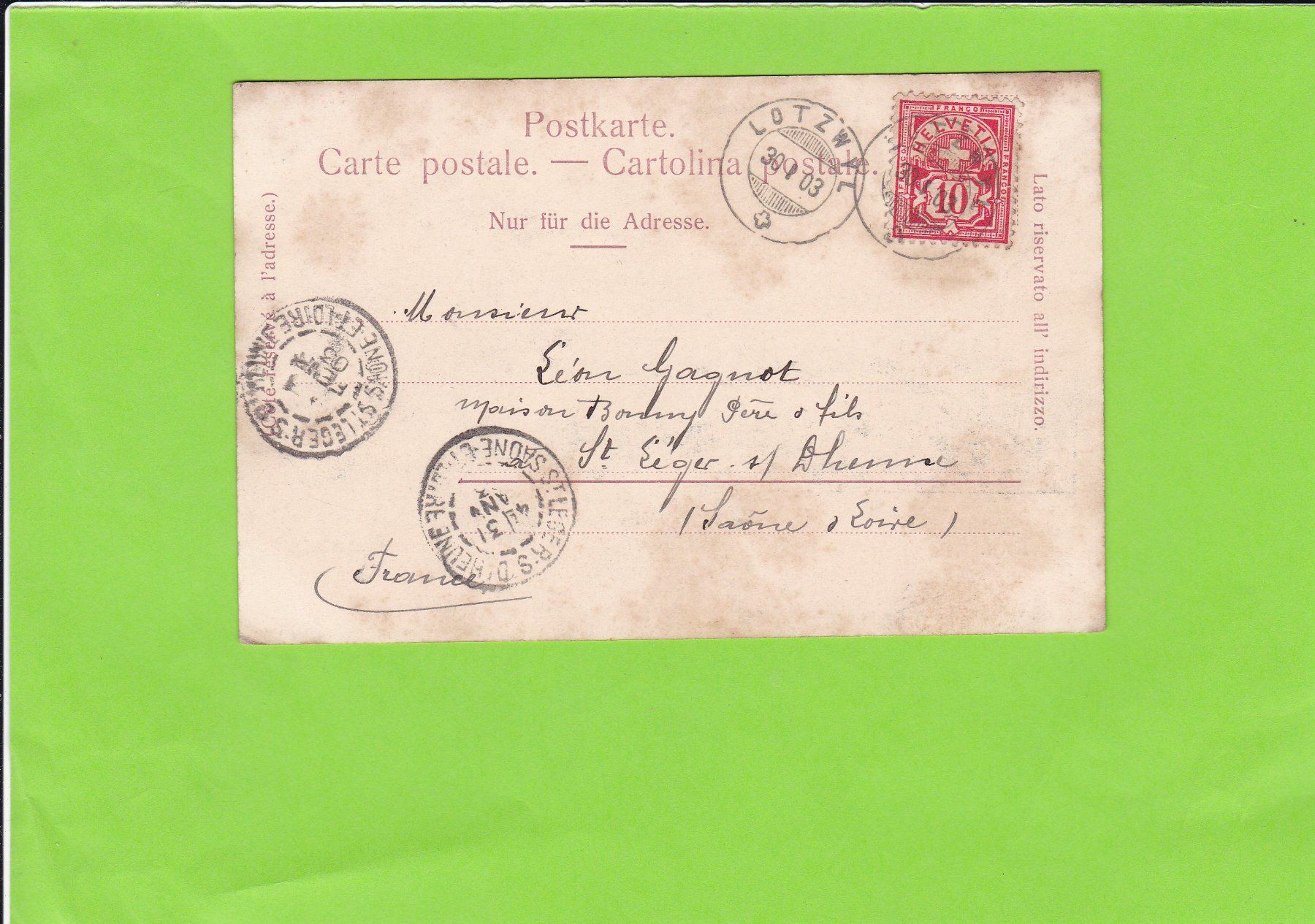 Ansichtskarten: Bern-Parlamentsgebäude--1903 versendet – Gebraucht aus St. Peterzell von neckertal 1
