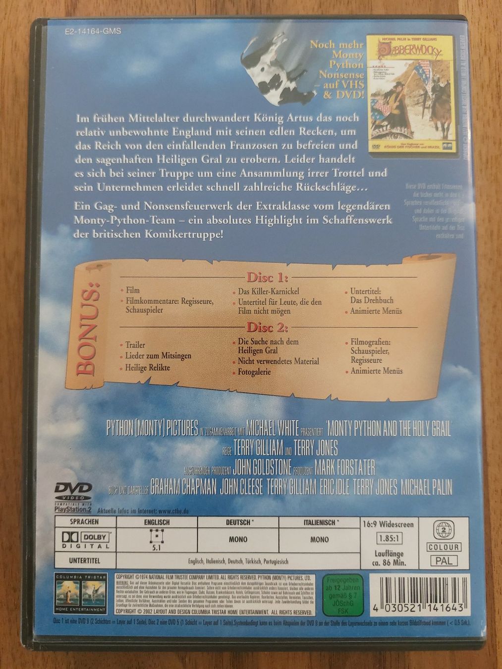 Tutti i DVDs: DVD - Monty Python / Die Ritter der Kokosnuss – Usato da Rheinfelden venduto da FilmAuktion 1