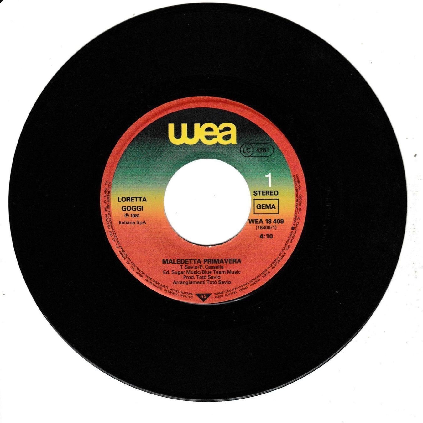 Schallplatten: Loretta Goggi - Maledetta Primavera 7" Vinyl 1981 – Gebraucht aus Tübach von JamesStone 2