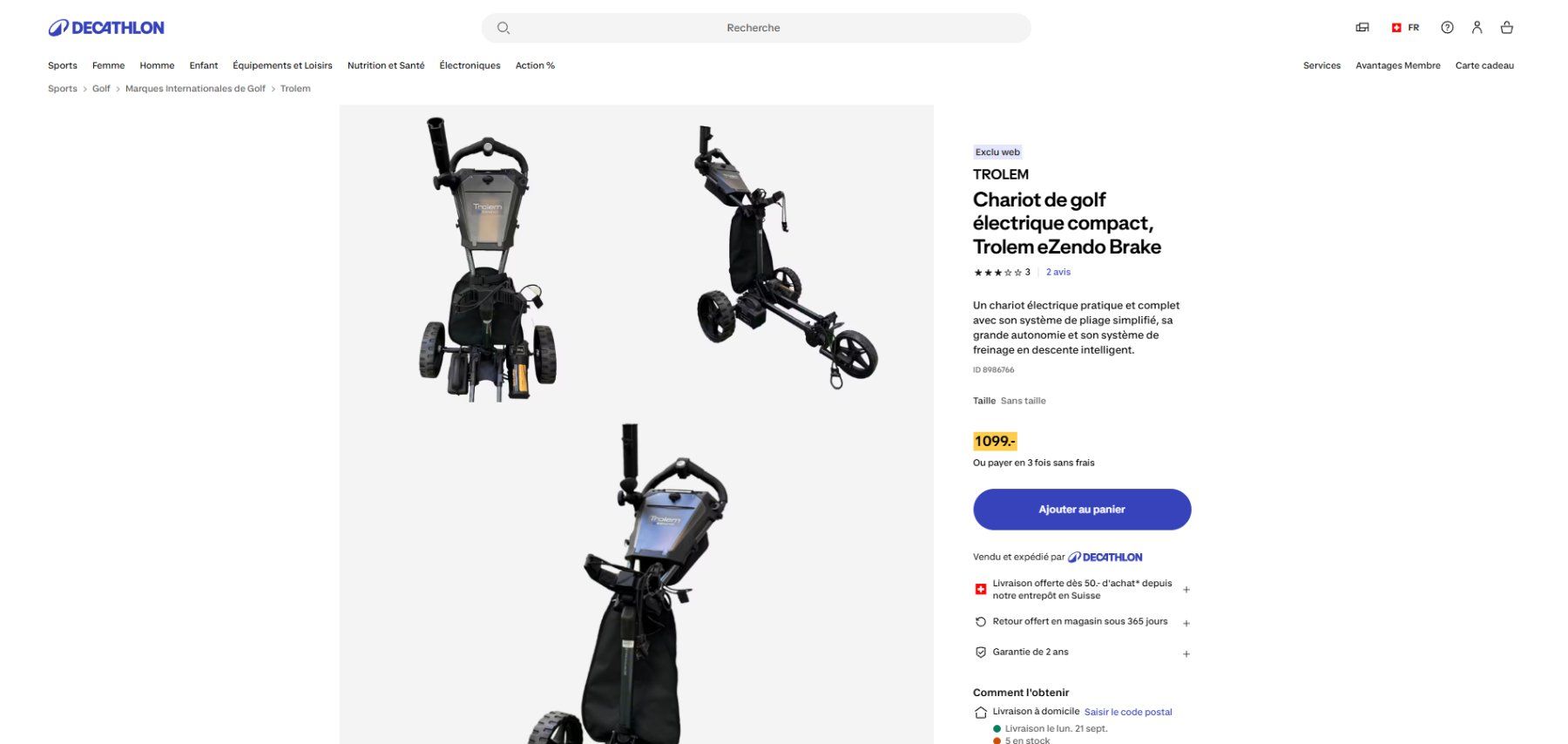 Trolley: Chariot de golf électrique – Nuovo e nell'imballaggio originale da Bulle venduto da sim_7g7w 4