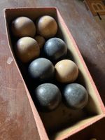 Jeu de boules en bois Holzspiel Spiel antik Petanque