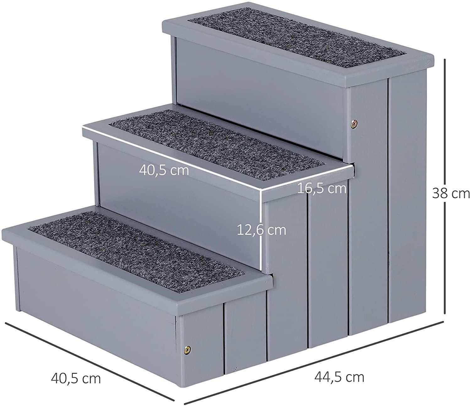 Altro in Accessori per animali: Pawhut Haustiertreppe mit Teppich Grau – Nuovo e nell'imballaggio originale da Bottighofen venduto da zaap 1