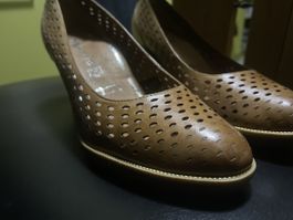 Tamaris Leder Pumps, Gr. 39, cognac, Top Zustand!