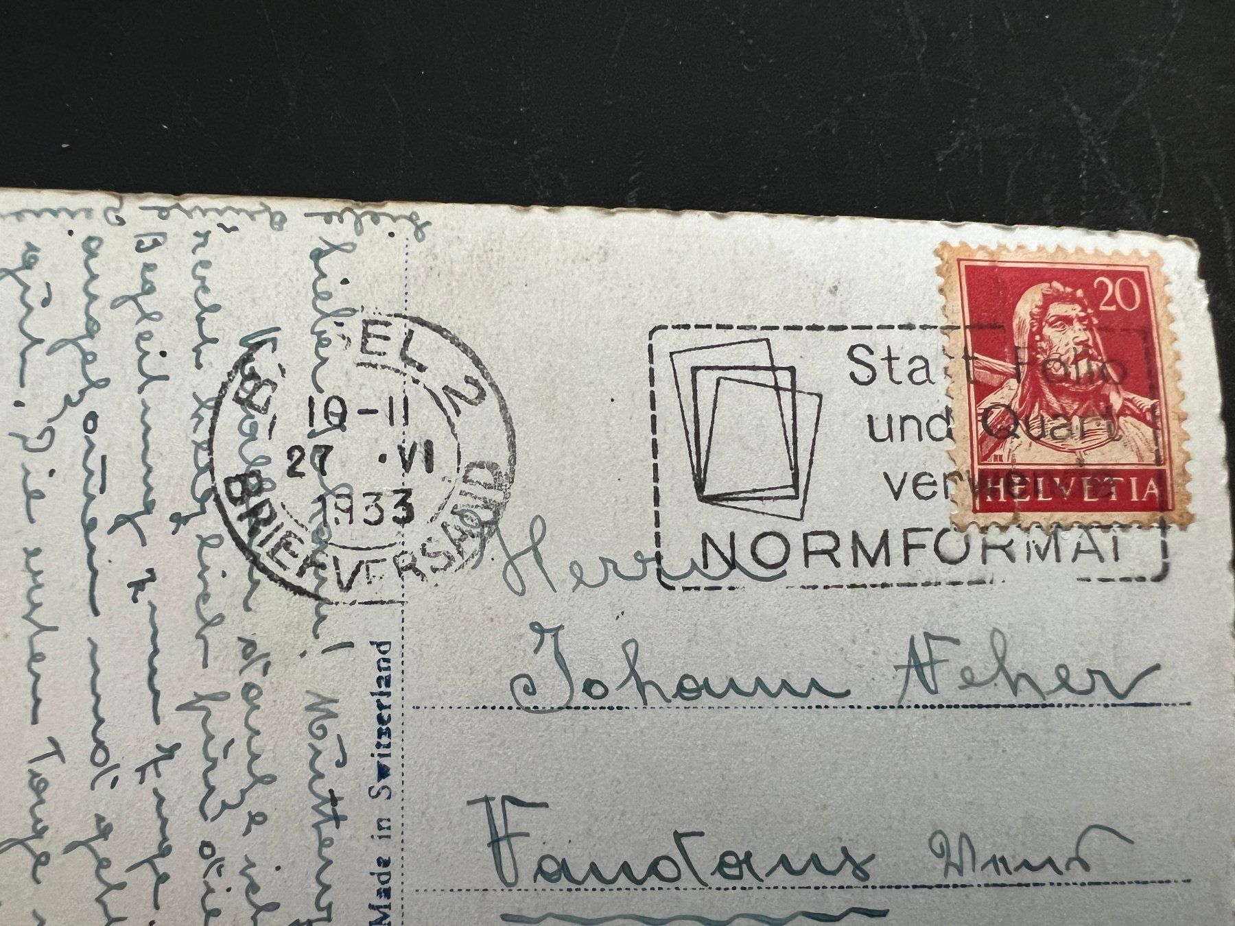 Cartoline postali: AK 1933 Basel   (G1041) – Usato da Hinwil venduto da Sidi4 1