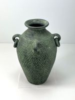 Amphore aus Keramik grün patiniert Antik-Stil H 34 cm