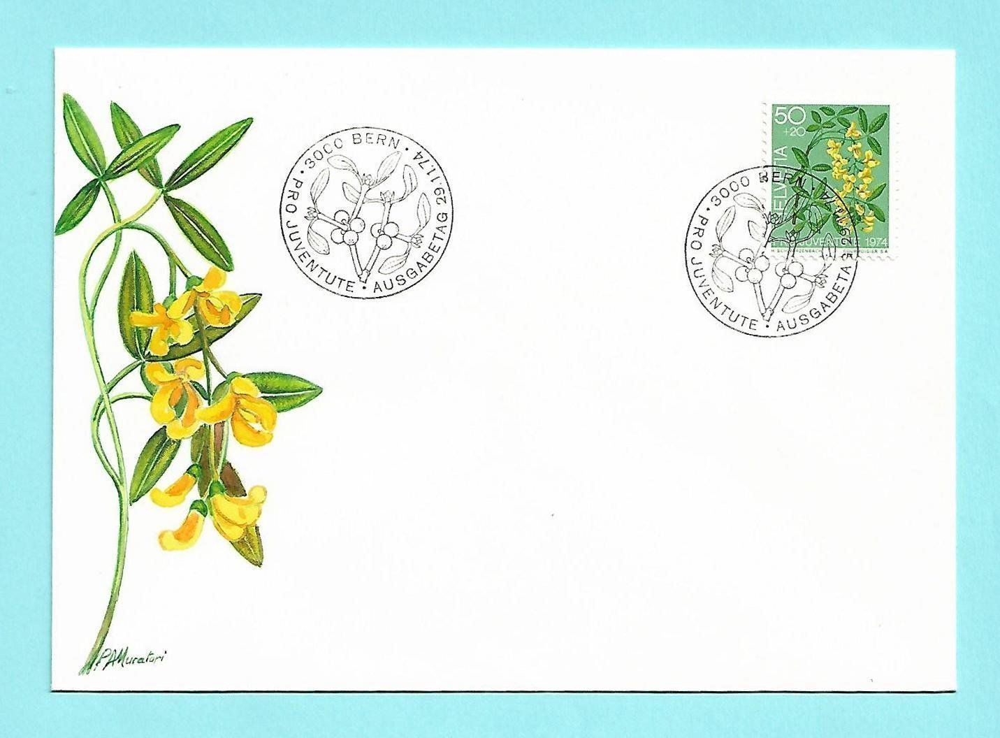 Alle Briefmarken: Pro Juventute "Kunst" Brief handbemalt! – Gebraucht aus Sirnach von Melisangi