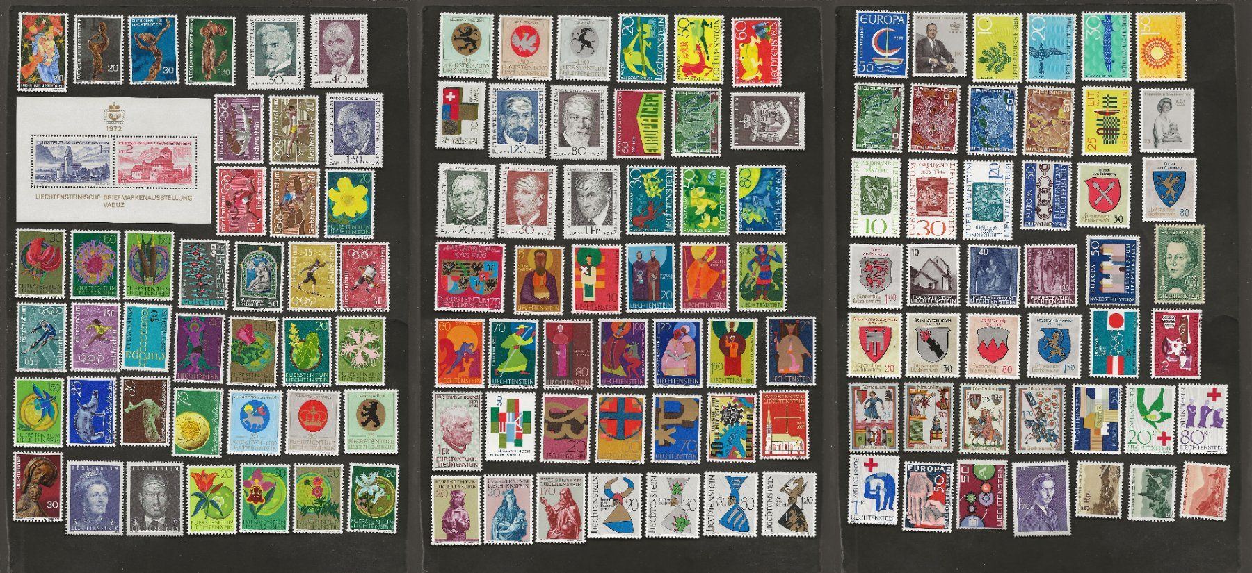 Alle Briefmarken: 131 Marken Liechtenstein postfrisch – Gebraucht aus Au ZH von xelagreb01