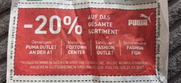 -20% auf PUMA Sortiment bis 31.03.2027  diverse Einlöseorte