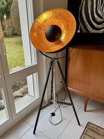 Stehlampe schwarz / gold 165 cm rund THAMES II