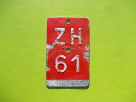 Zum 65. Geburtstag! ... Velonummer / Fahrradnummer ZH 61