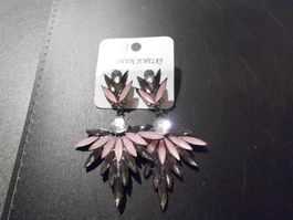 Ohrstecker lila/silbrige Blume (Nr.1)