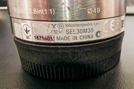 Sony E 30mm F3.5 Macro SEL30M35 Objektiv